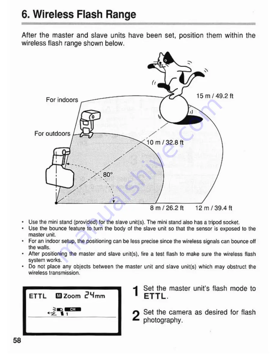 Canon 550EX - Speedlite - Hot-shoe clip-on Flash Instructions Manual Download Page 58