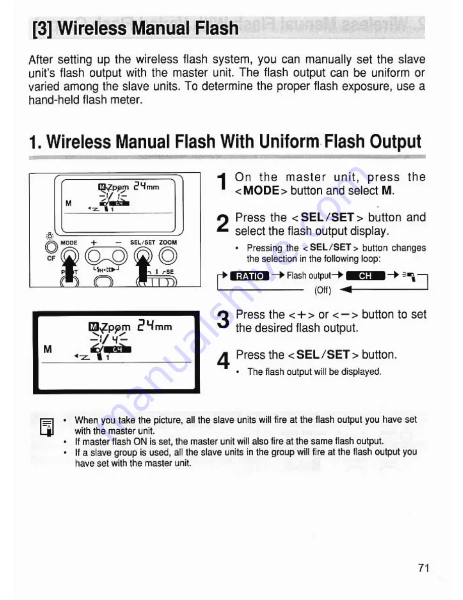 Canon 550EX - Speedlite - Hot-shoe clip-on Flash Instructions Manual Download Page 71