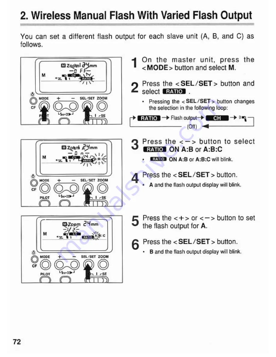 Canon 550EX - Speedlite - Hot-shoe clip-on Flash Instructions Manual Download Page 72