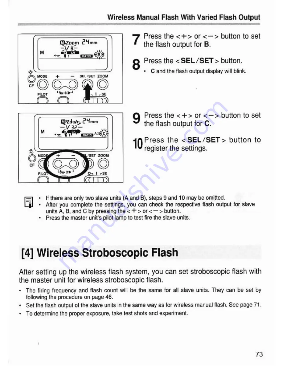 Canon 550EX - Speedlite - Hot-shoe clip-on Flash Instructions Manual Download Page 73