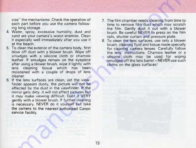 Canon AE-1 Instructions Manual Download Page 73