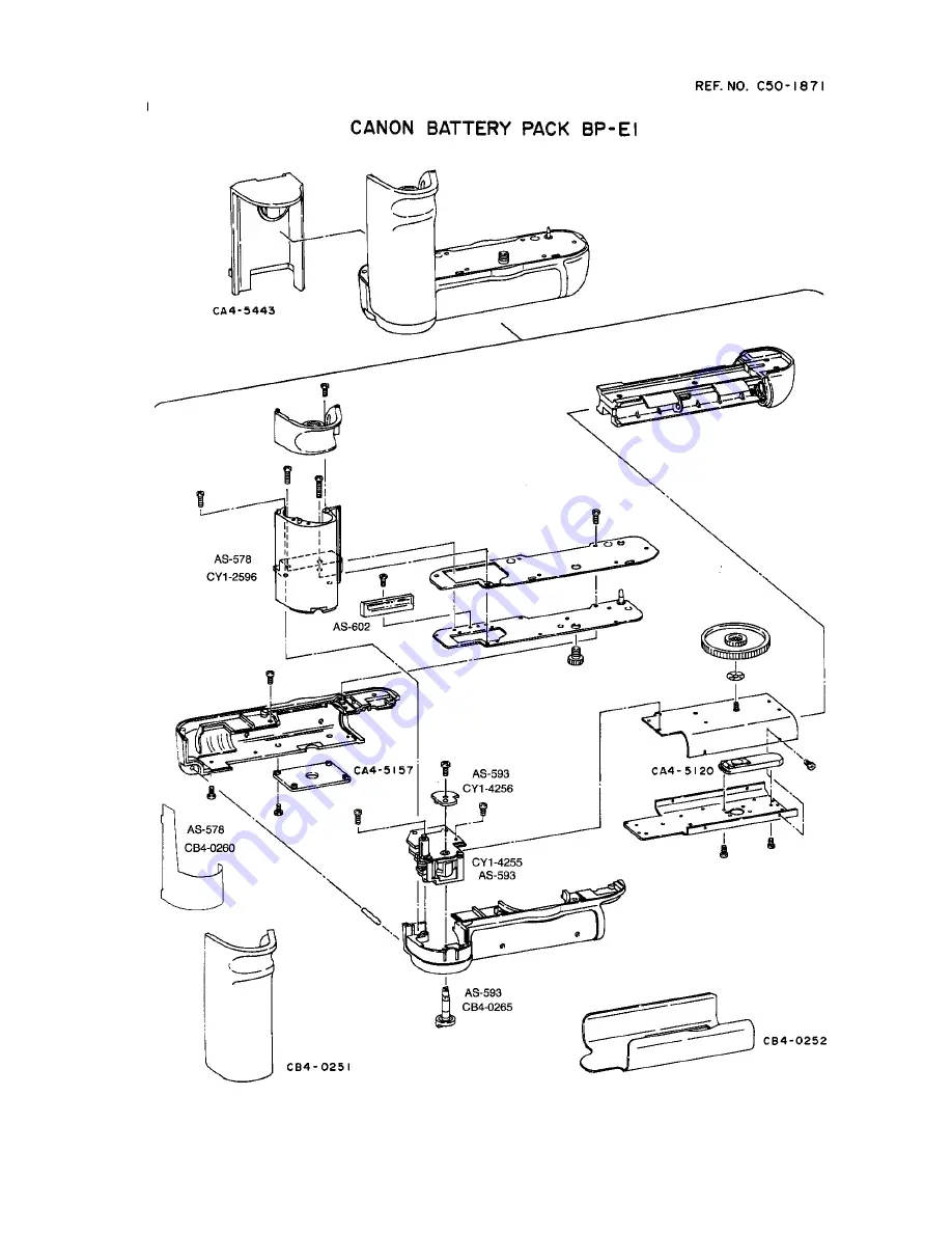 Canon BATTERY PACK BP-E1 Parts Catalog Download Page 2