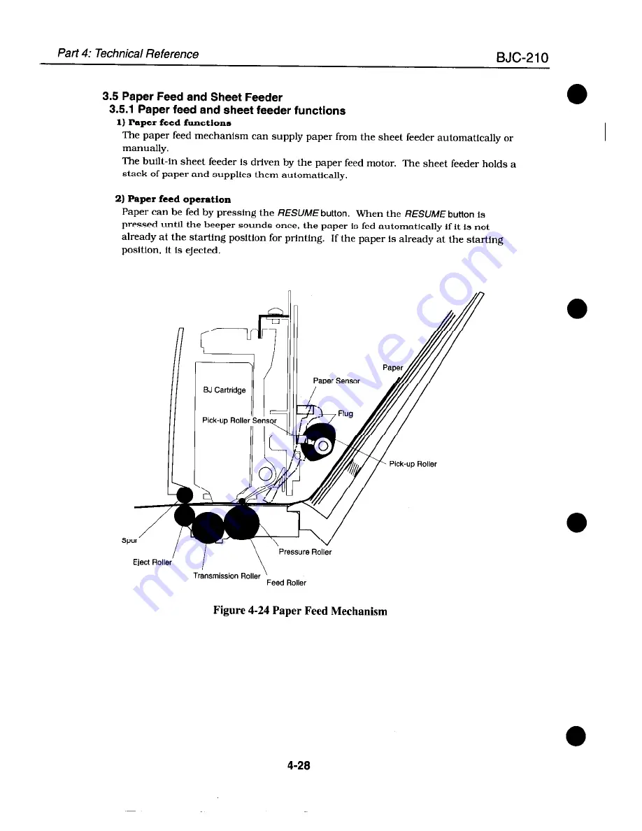 Canon BJC 210 Service Manual Download Page 91