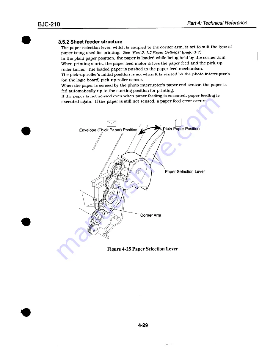 Canon BJC 210 Service Manual Download Page 92