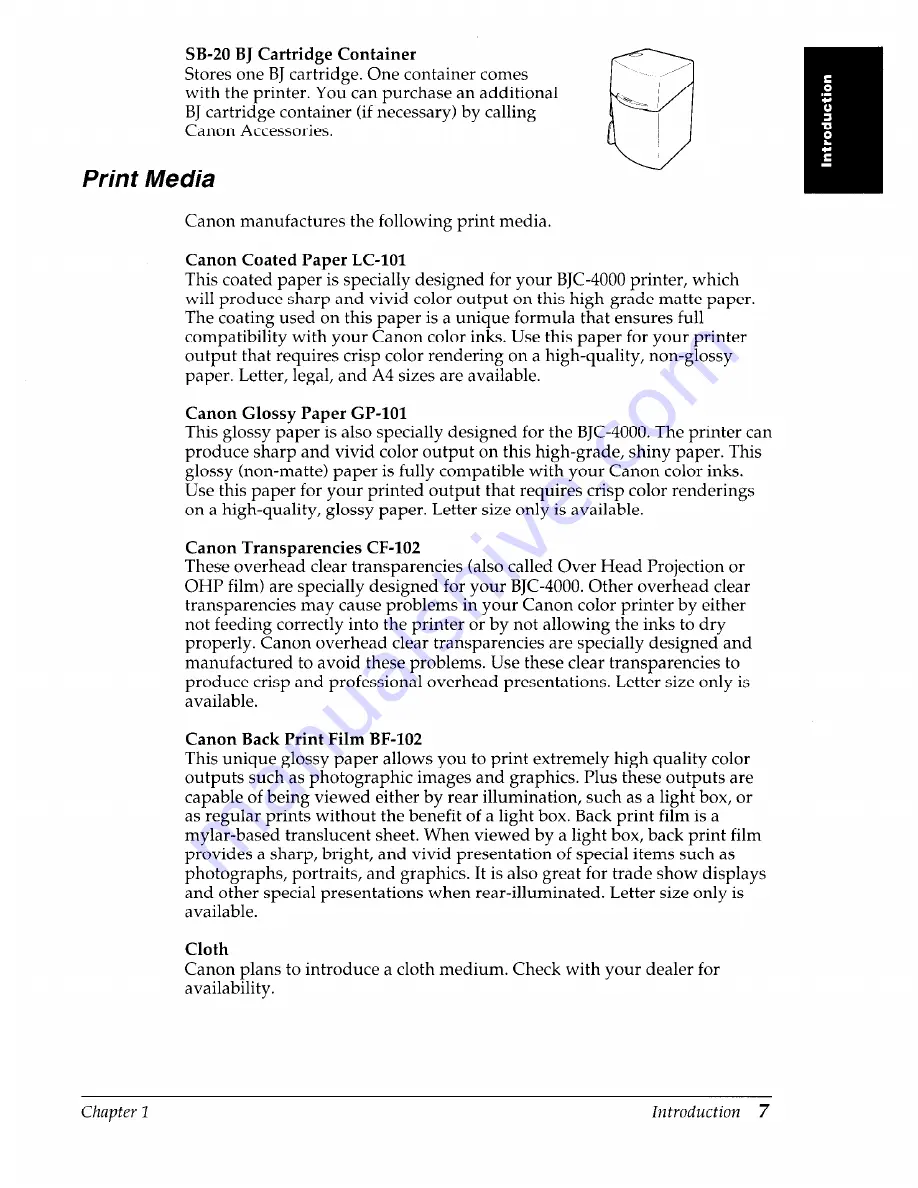 Canon BJC-4000 User Manual Download Page 11