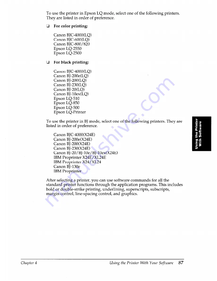 Canon BJC-4000 User Manual Download Page 91