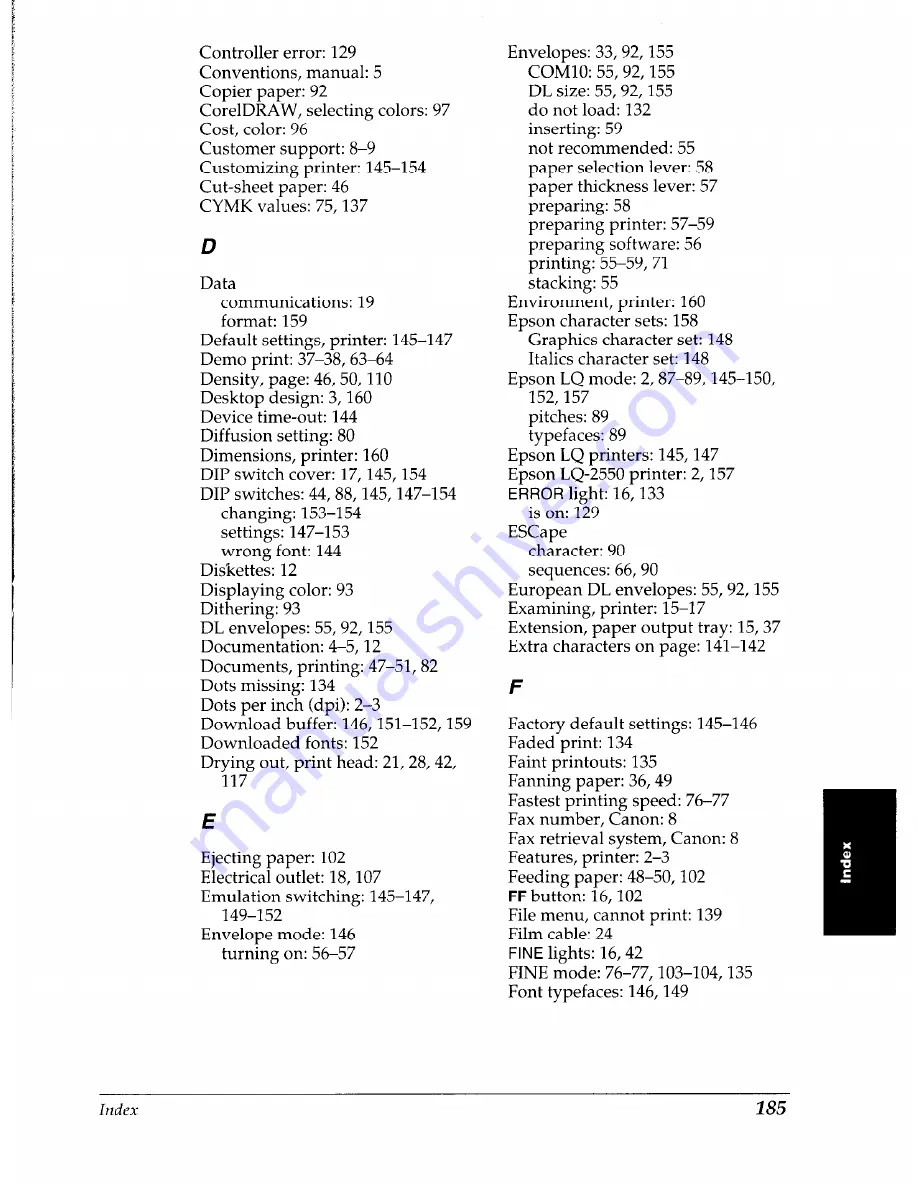 Canon BJC-4000 User Manual Download Page 189