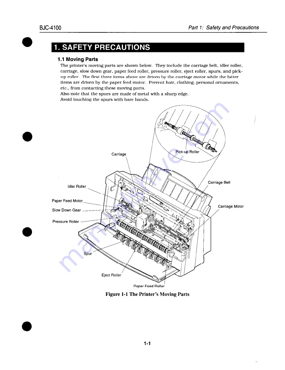 Canon BJC-4100 Service Manual Download Page 11