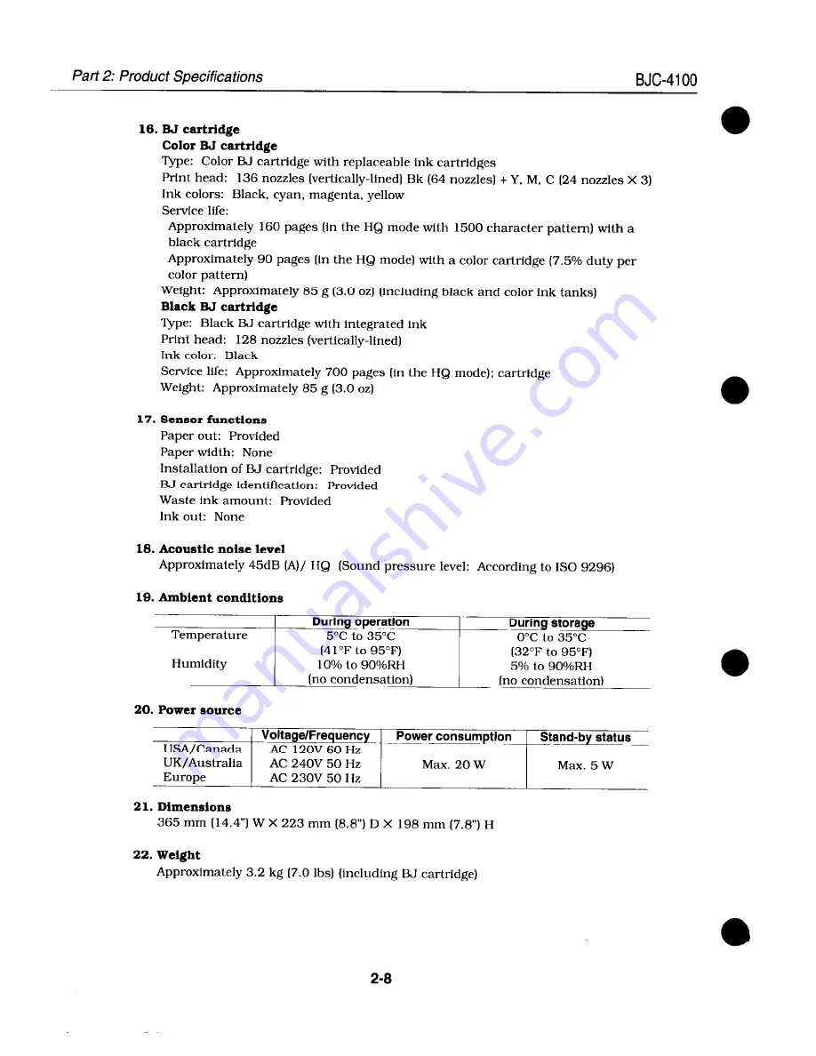 Canon BJC-4100 Service Manual Download Page 30