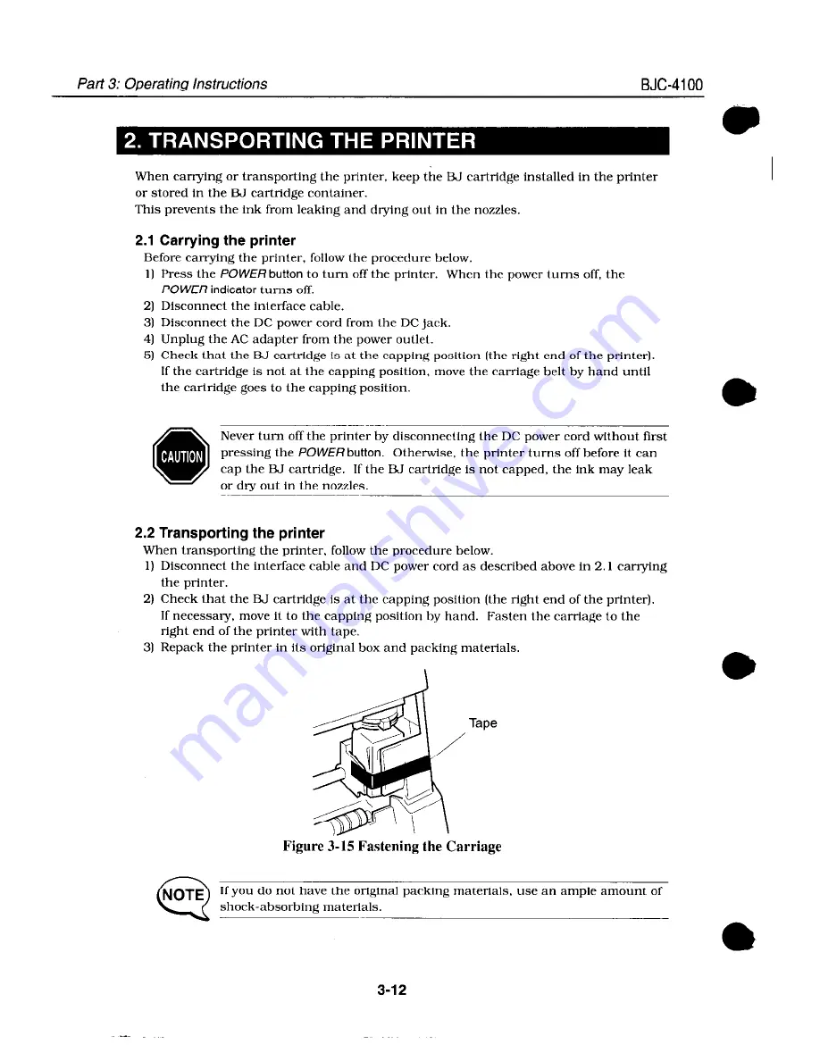 Canon BJC-4100 Service Manual Download Page 54