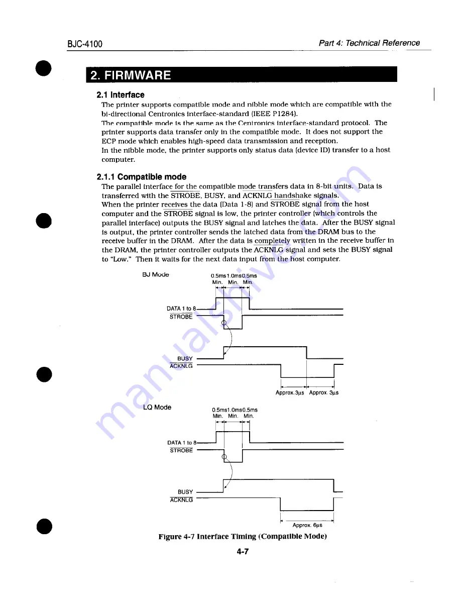 Canon BJC-4100 Service Manual Download Page 73