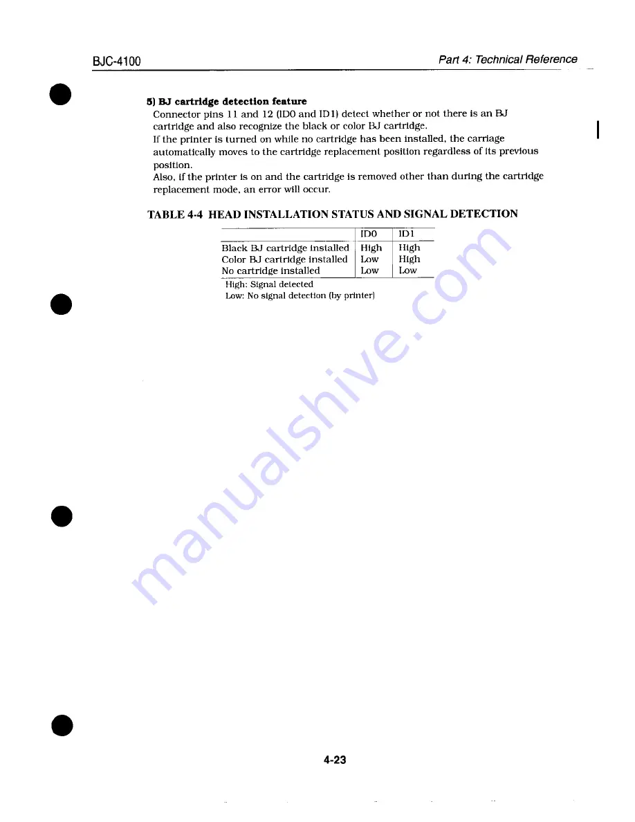 Canon BJC-4100 Service Manual Download Page 89