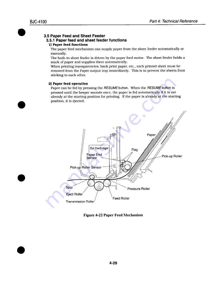 Canon BJC-4100 Service Manual Download Page 95