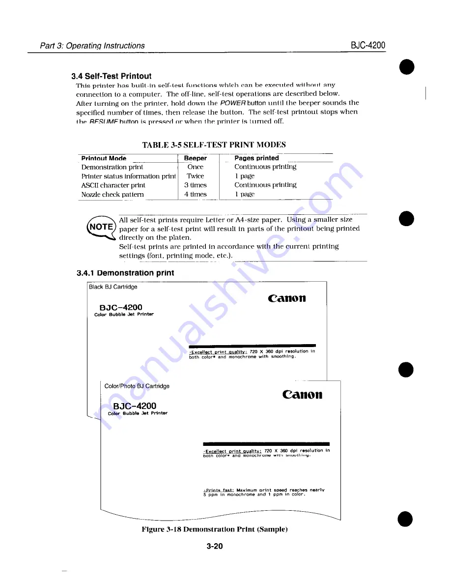 Canon BJC-4200 Color Bubble Jet Service Manual Download Page 62