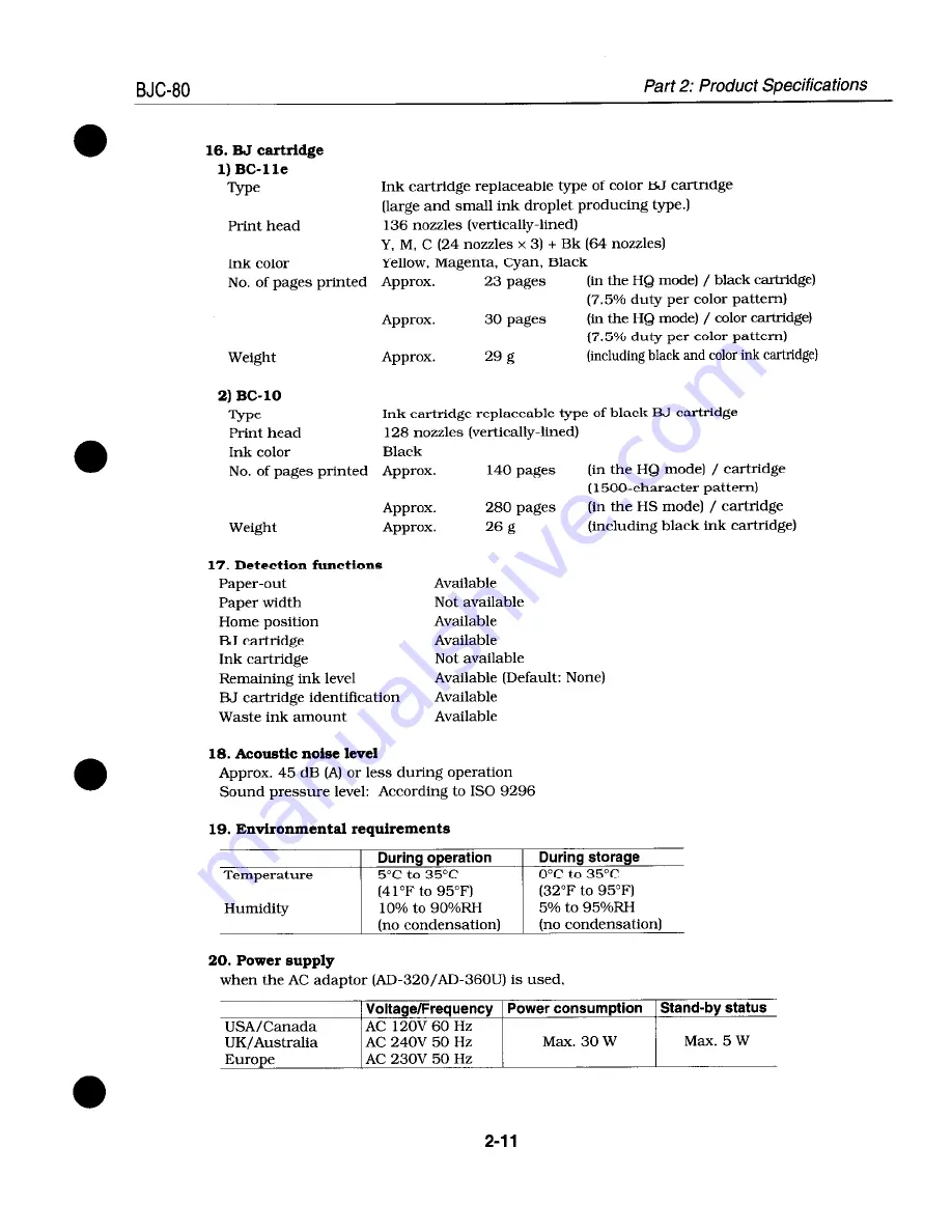 Canon BJC-80 Service Manual Download Page 36