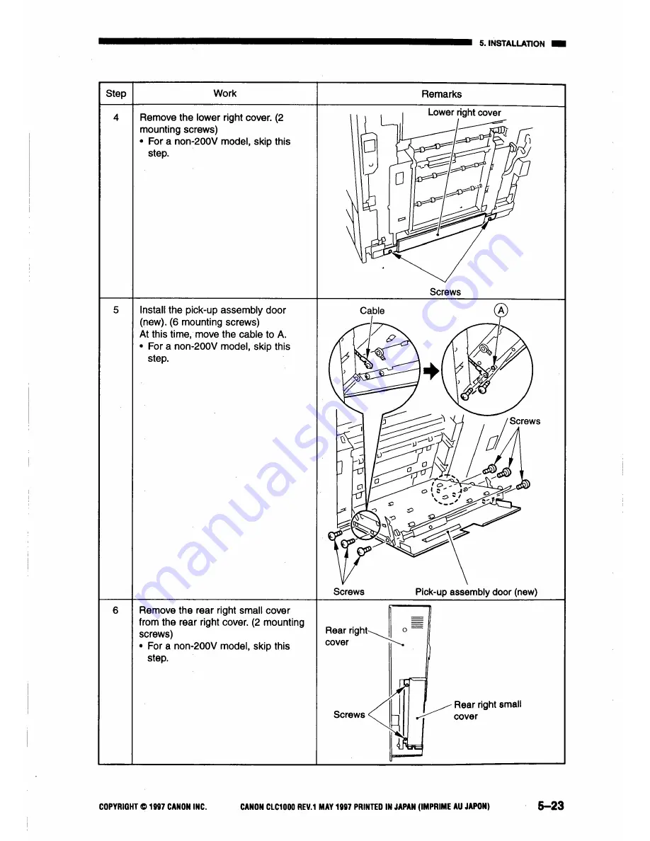 Canon CLC1000 Service Manual Download Page 518