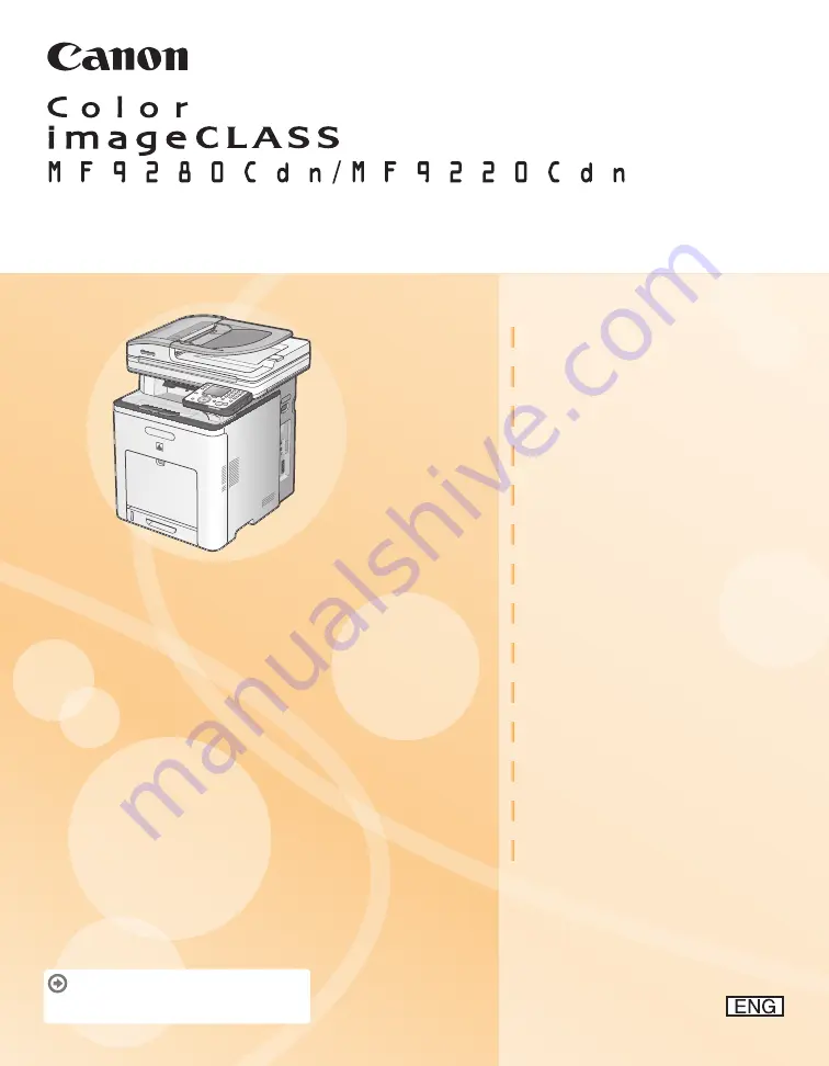 Canon Color imageCLASS MF9220Cdn Скачать руководство пользователя страница 1