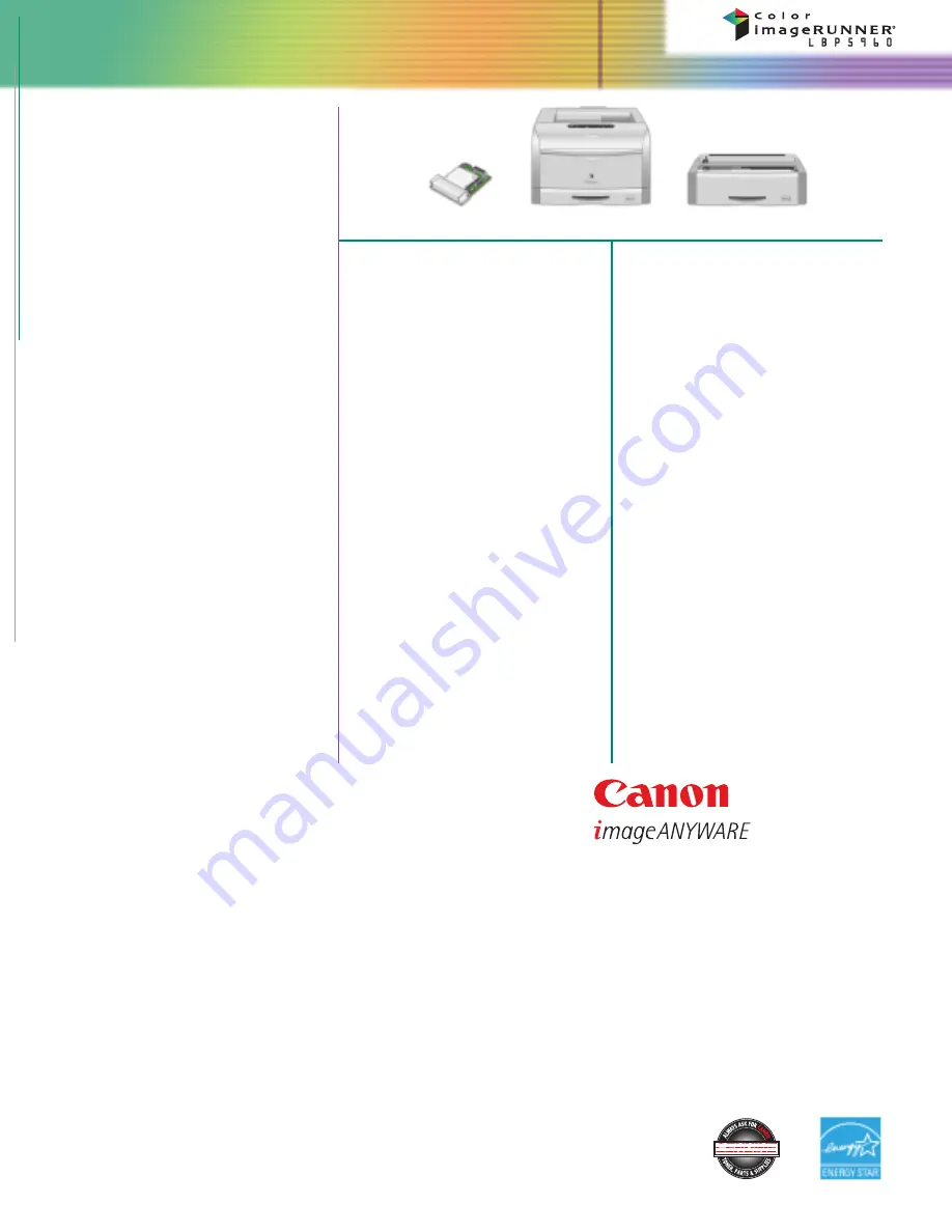 Canon Color imageRUNNER LBP5960 Скачать руководство пользователя страница 2