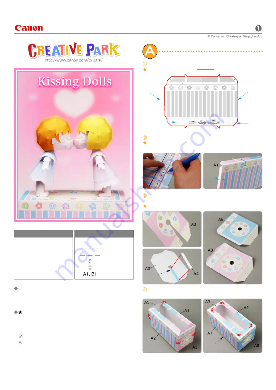 Canon Creative Park Kissing Dolls Assembly Instructions Download Page 1