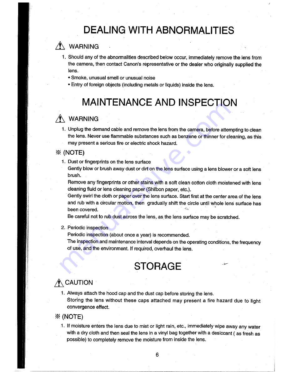 Canon digi super 100 XS Operation Manual Download Page 7