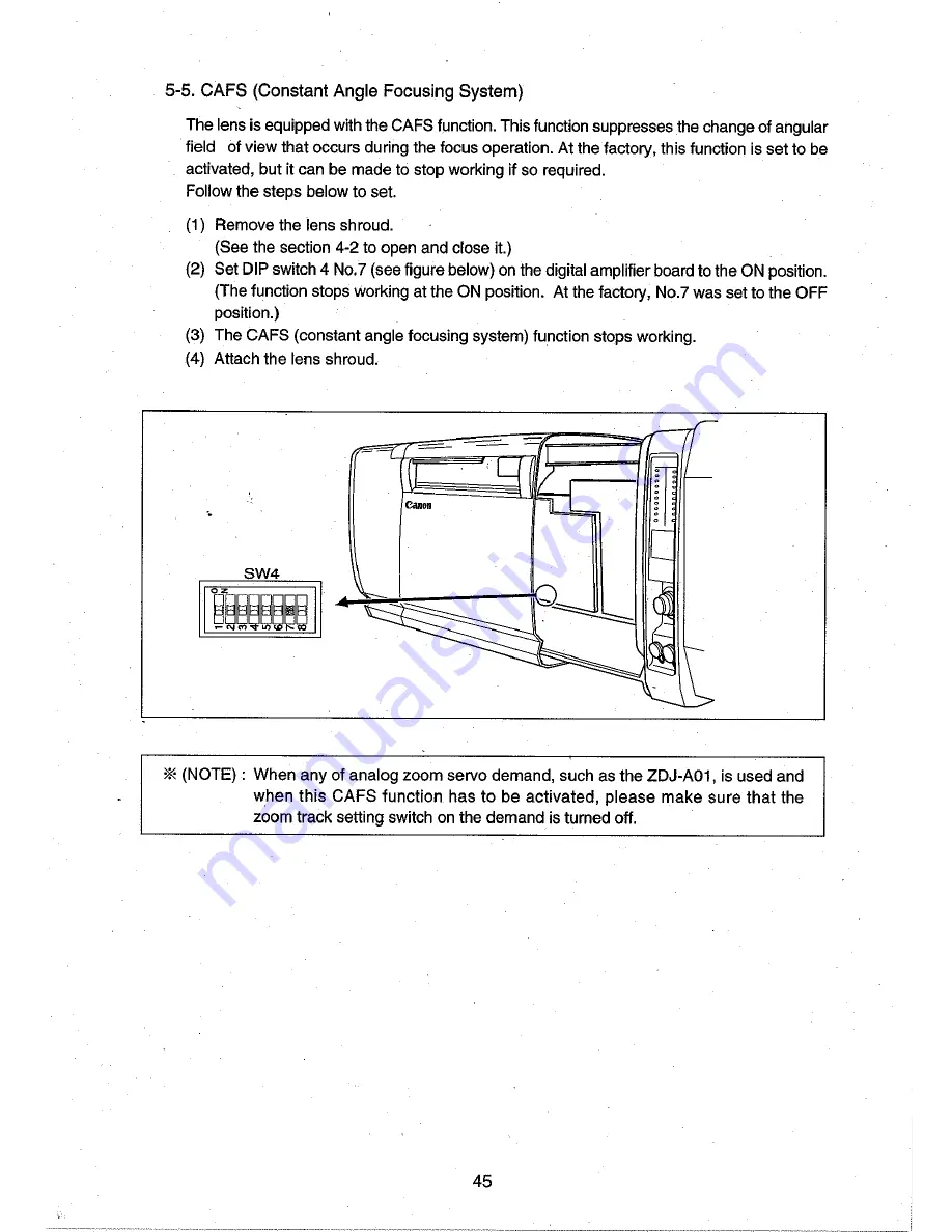 Canon digi super 100 XS Operation Manual Download Page 45