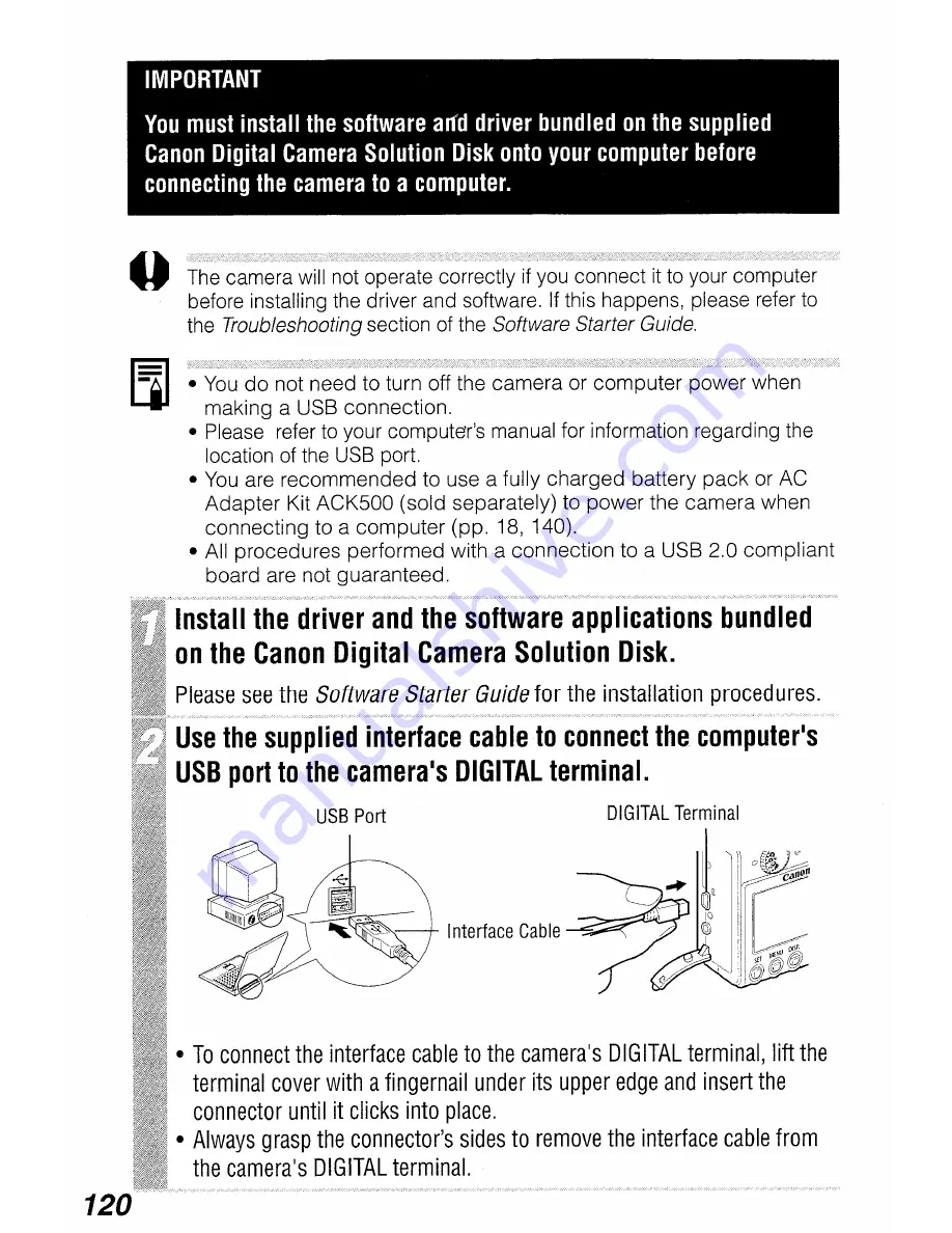 Canon Digital ELPH 300 Quick Start Manual Download Page 128