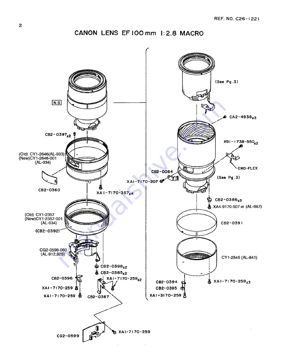 Canon EF 100mm 1:2.0 MACRO Parts Catalog Download Page 3