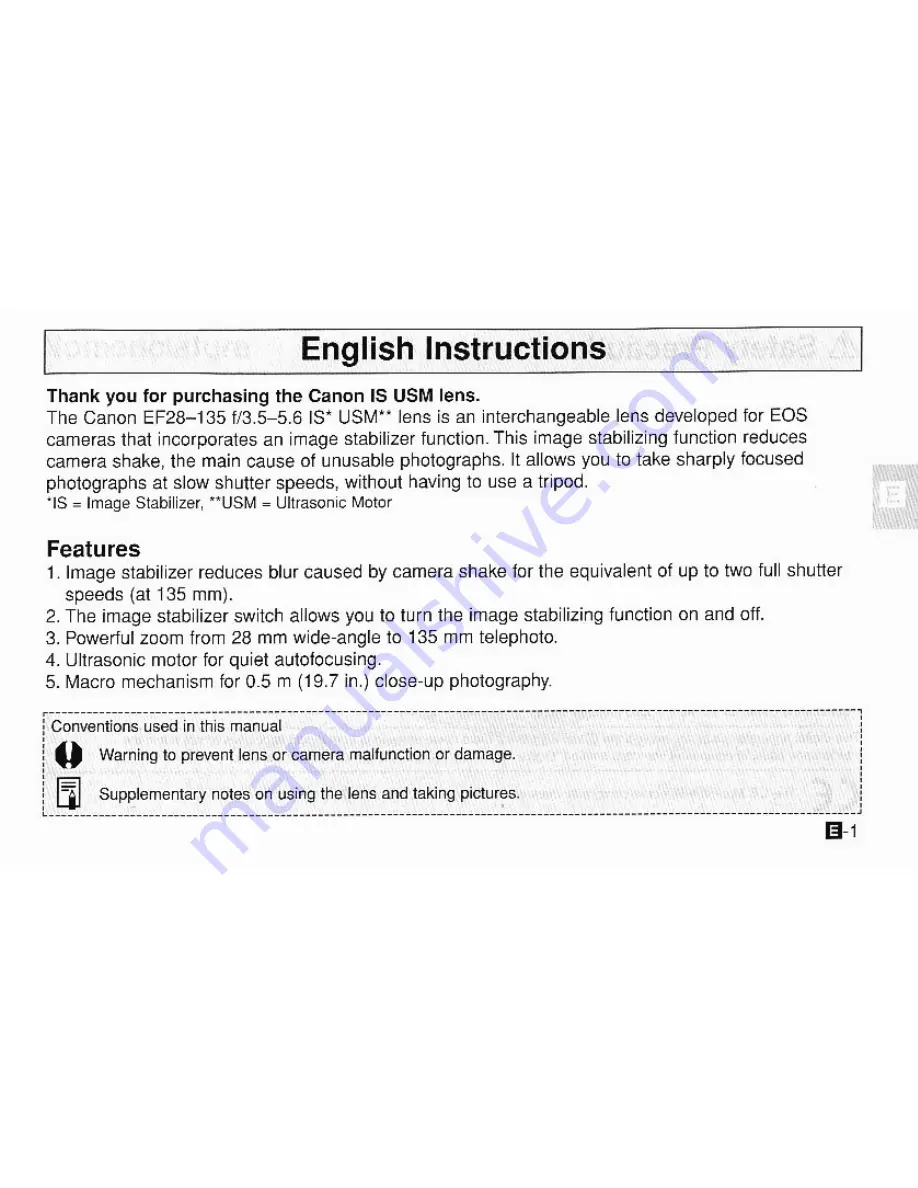Canon EF28-135mm f/3.5-5.6 IS USM Скачать руководство пользователя страница 15
