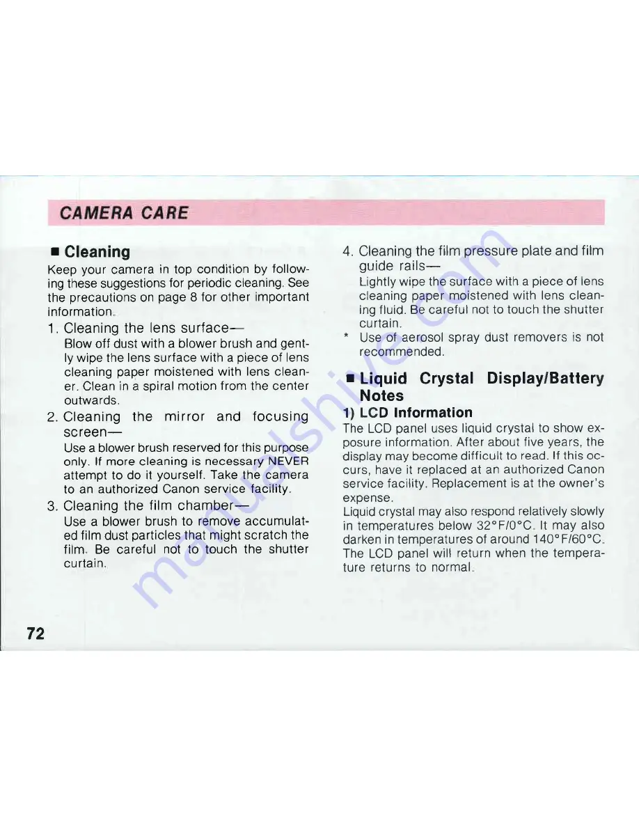 Canon EOS 100 Instructions Manual Download Page 74