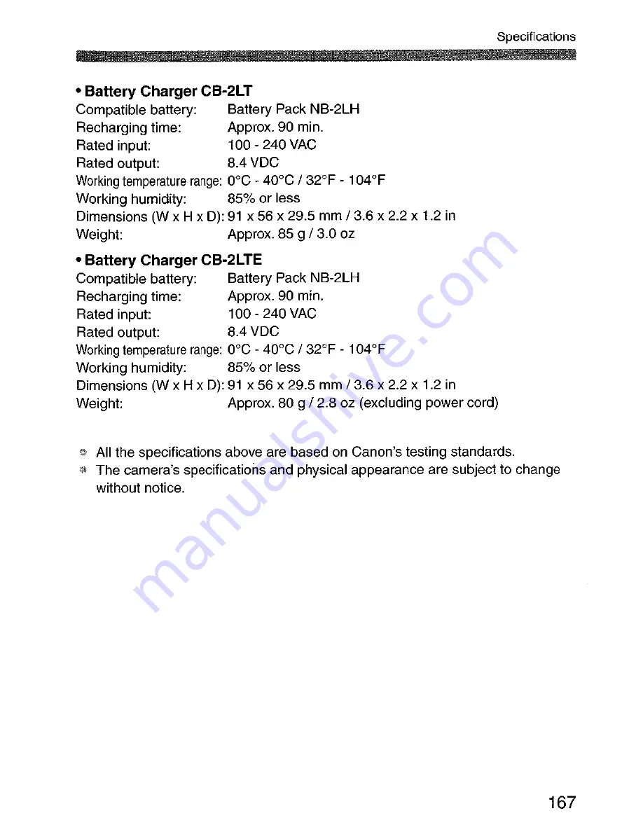 Canon EOS 350D Instruction Manual Download Page 167