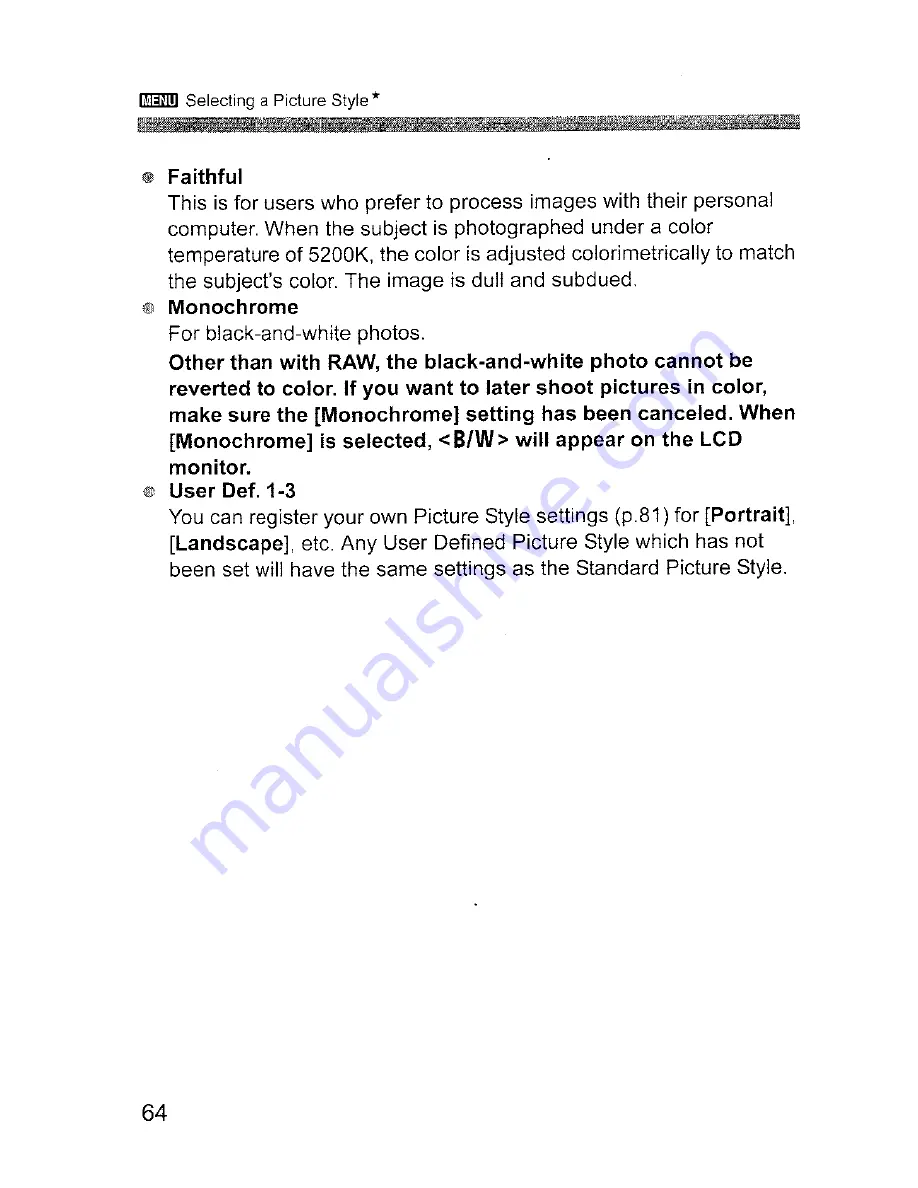 Canon EOS 400D Digital Instruction Manual Download Page 64