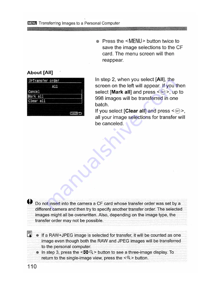 Canon EOS 400D Digital Instruction Manual Download Page 110