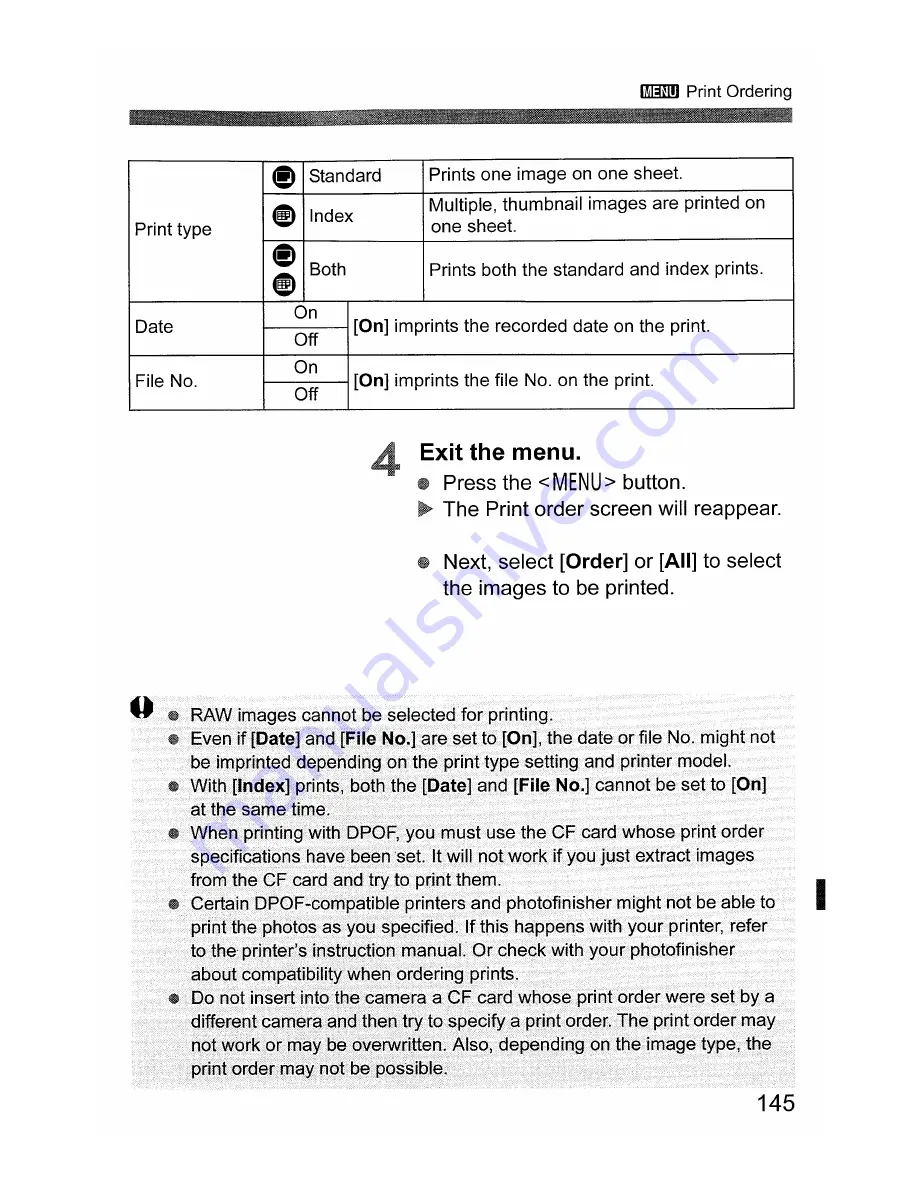 Canon EOS 400D Digital Instruction Manual Download Page 145