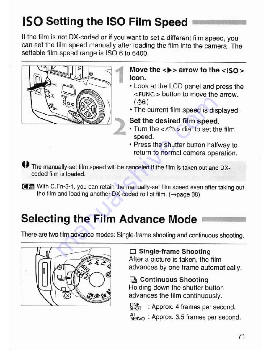 Canon EOS ELAN 7/7E Скачать руководство пользователя страница 71