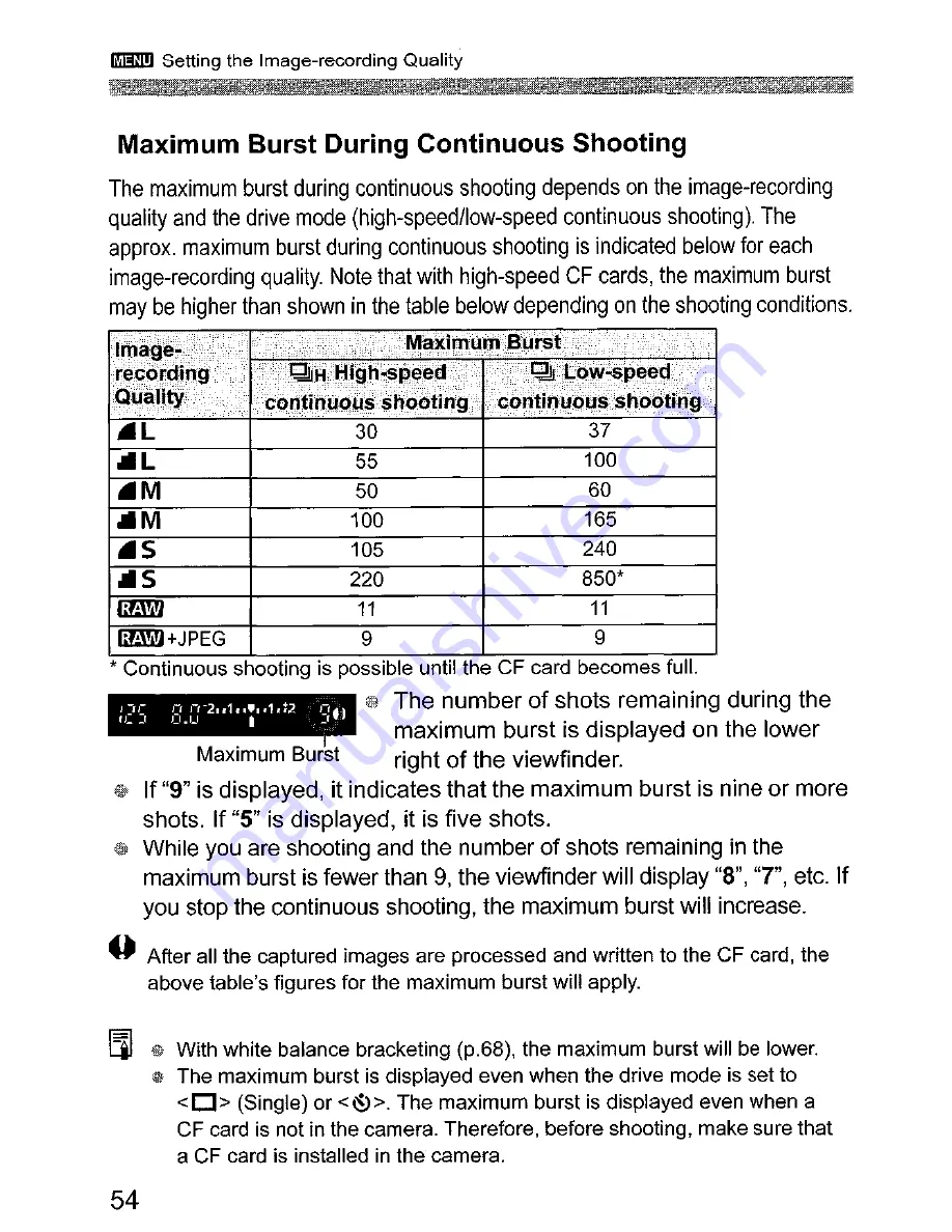 Canon EOS EOS 30D Instruction Manual Download Page 54