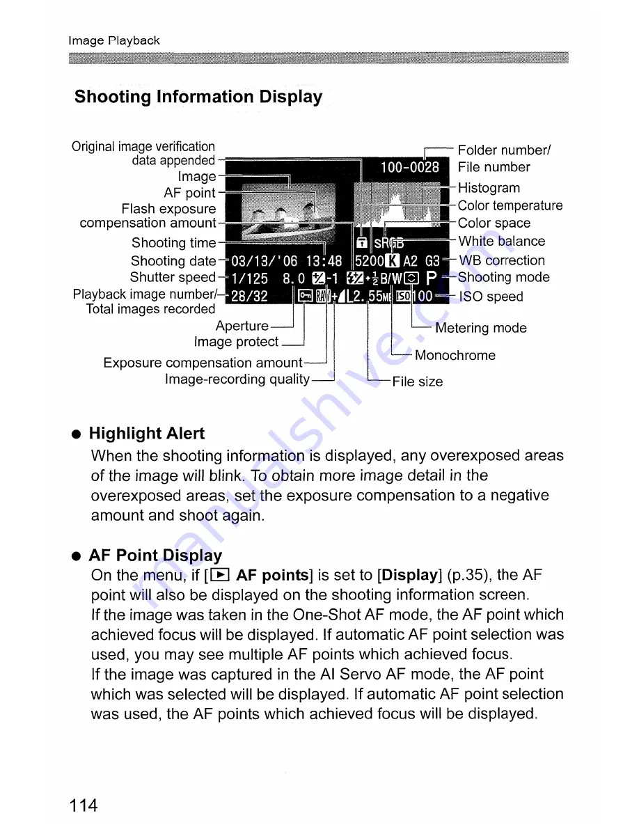 Canon EOS EOS 30D Instruction Manual Download Page 114