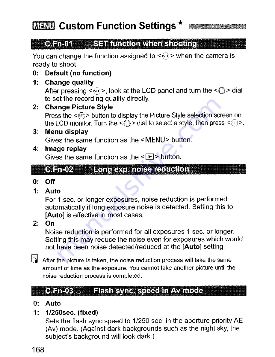 Canon EOS EOS 30D Instruction Manual Download Page 168