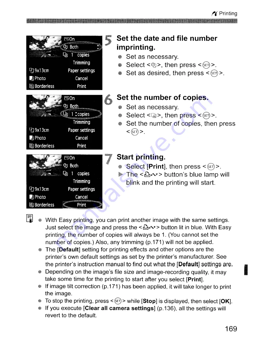 Canon EOS REBEL T1 i/EOS 500D Instruction Manual Download Page 169