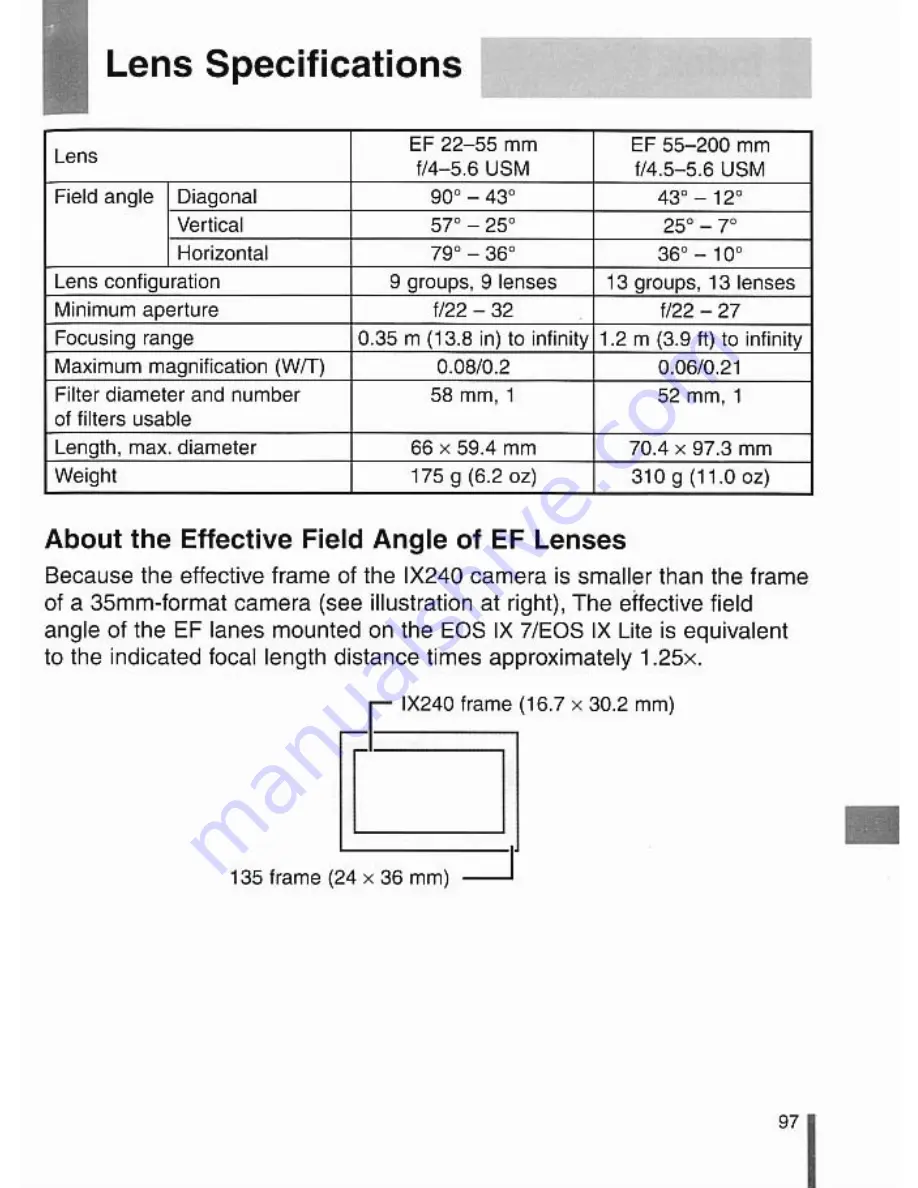 Canon EOSIX Lite Instruction Manual Download Page 97