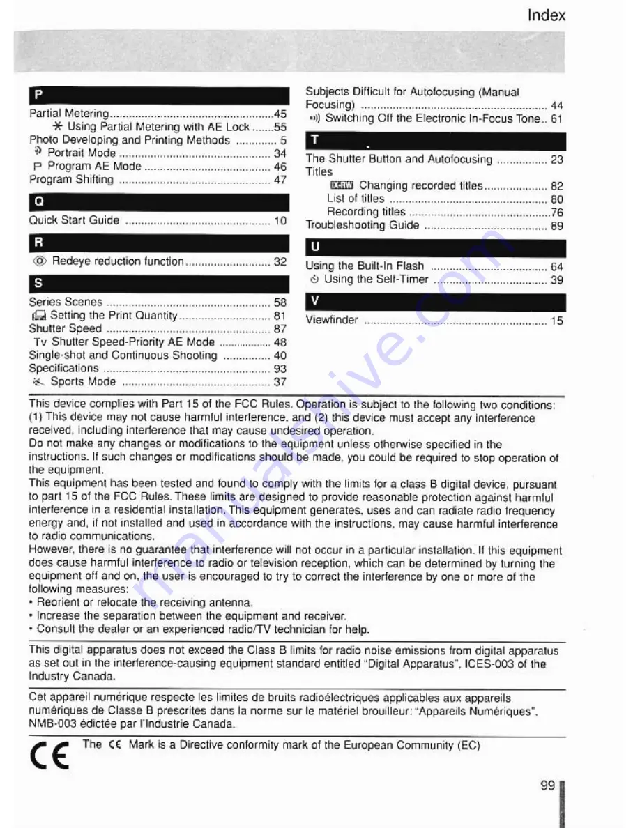 Canon EOSIX Lite Instruction Manual Download Page 99