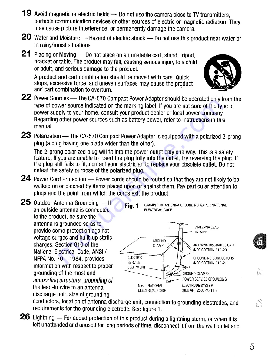 Canon FS20 Quick Manual Download Page 5