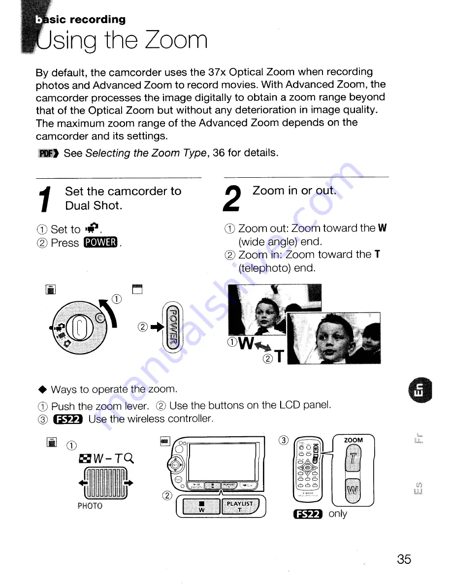 Canon FS20 Quick Manual Download Page 35