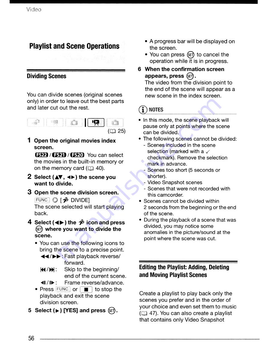 Canon FS20 Quick Manual Download Page 112