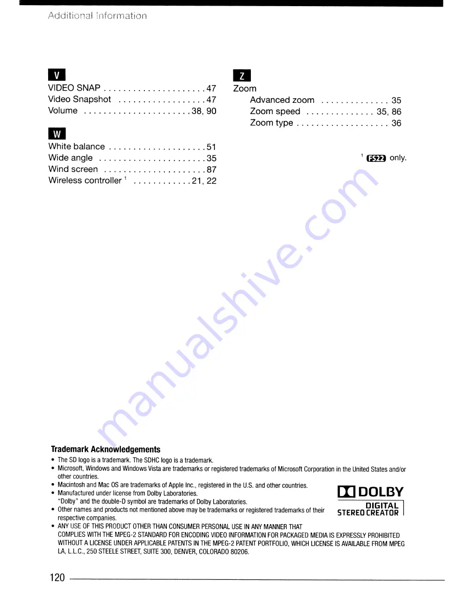 Canon FS20 Quick Manual Download Page 176