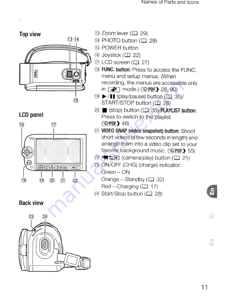 Canon FS40 Quick Manual Download Page 11