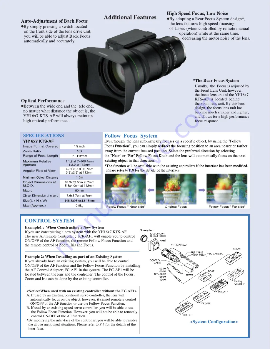 Canon HJ22ex 7.6B ITS Brochure & Specs Download Page 7