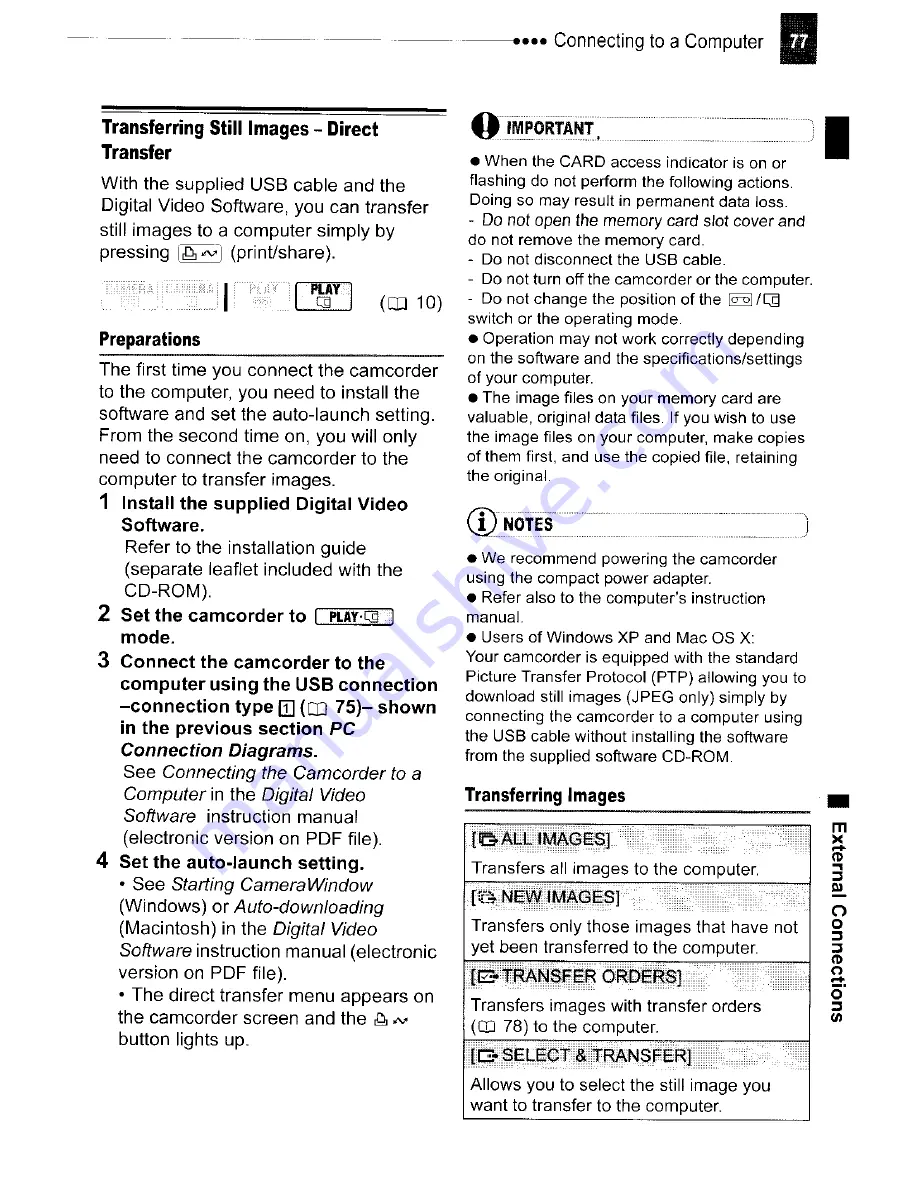 Canon HV20 - VIXIA Camcorder - 1080i Instruction Manual Download Page 77