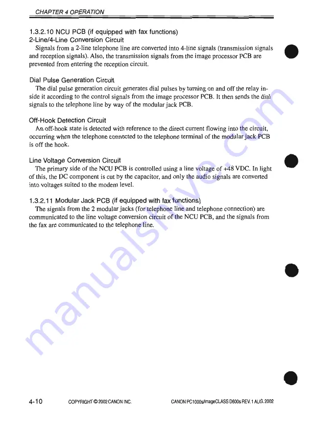 Canon imageCLASS D600s Service Manual Download Page 164