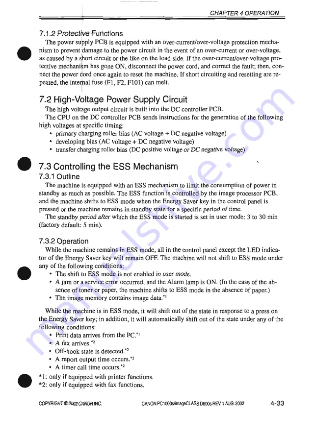 Canon imageCLASS D600s Service Manual Download Page 187