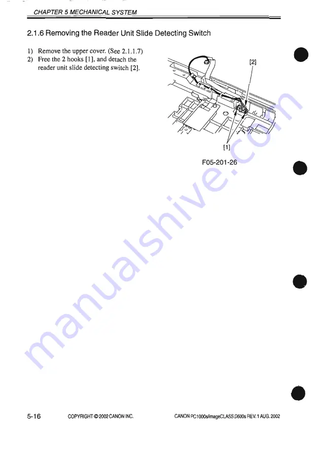 Canon imageCLASS D600s Service Manual Download Page 218